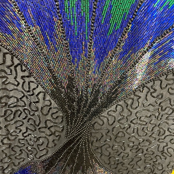Oleg Cassin Beaded black, blue and green top - Picture 9 of 11